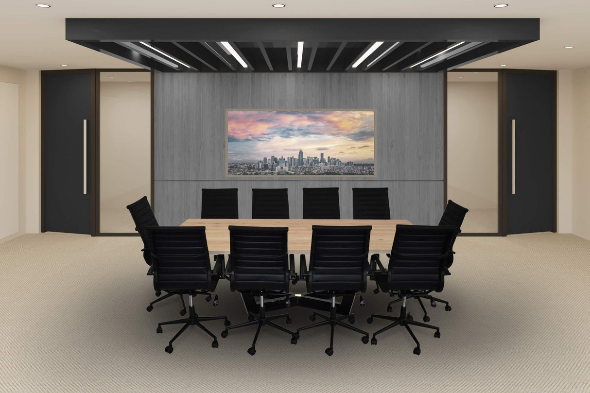 SOLIS Suprema Conference Table Set, 11-Piece High Back Ribbed, Black SOLIS