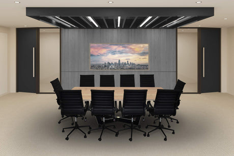 SOLIS Suprema Conference Table Set, 11-Piece High Back Ribbed, Black SOLIS