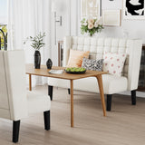 Andeworld Modern Loveseat Settee Bench Sofa Couch, Upholstered Banquette Dining Bench with Back for Dining Living Room Hallway or Entryway Seating,White Andeworld