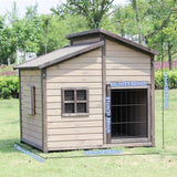 YAOYEENPR Large Insulated Outdoor Dog House for Large Breed Dogs, Weatherproof Wooden Dog Shelter with Elevated Floor and Asphalt Shingles Roof YAOYEENPR