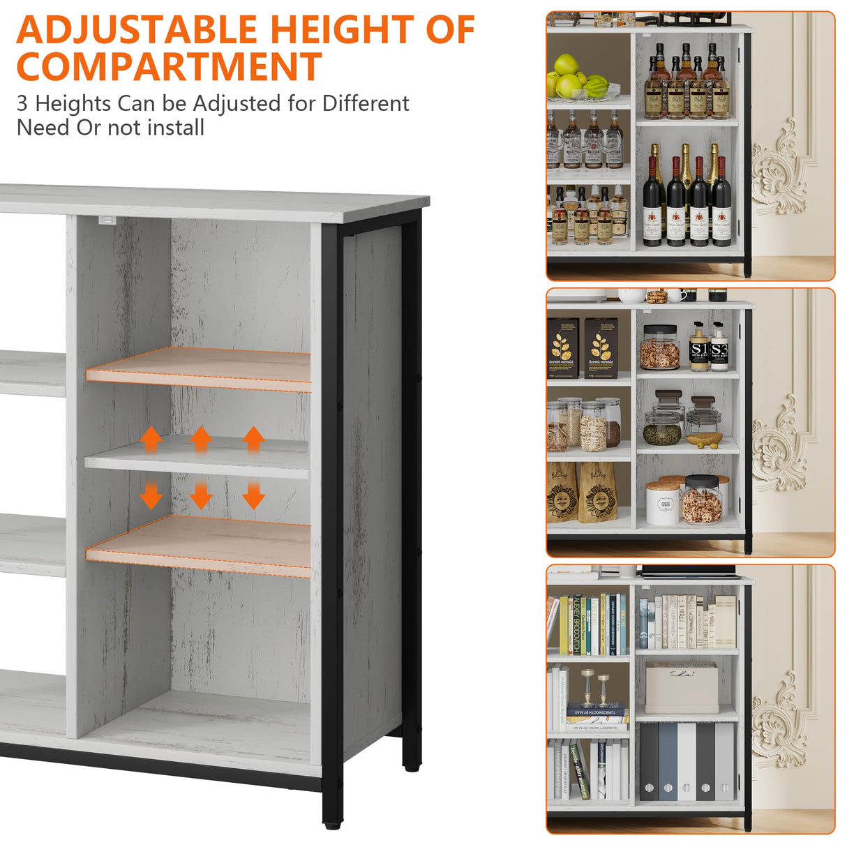 jajov 27.5'' Coffee bar Cabinet with Storage, Small Corner Coffee Stand Station for Kitchen, Farmhouse Dining Hutch Cabinet, Multipurpose Side Console Table (White) jajov