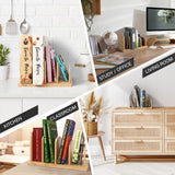 Cook Book Organizer, Recipe Holder Rack, Tabletop Stand for Convenient Cookbook Storage, 4-Slot Stand Kitchen, Binder Holder for Desk & Countertop (Bamboo, 12.6 x 8 7.72'') CraftSaints