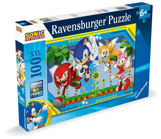 Ravensburger Sonic The Hedgehog 100 Piece XXL Jigsaw Puzzle for Kids - Screen-Free Activity Boosts Concentration and Focus