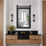 Farmhouse Bathroom Mirror for Over Sink 22”x32” Black, Rustic Western Barn Decor Bathroom Vanity Mirror, Wall Mirror for Bathroom, Living Room, Bedroom, Entryway Menscha