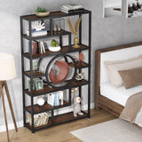 Tribesigns 72-Inch Geometric Industrial Bookshelf with 11 Open Shelving Units Tribesigns