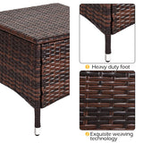 Tangkula 3 Piece Patio Furniture Set, 2 Wicker Chairs with Glass Top Coffee Table, Outdoor Garden Porch Poolside Furniture Set for 2, Rattan Conversation Set Tangkula