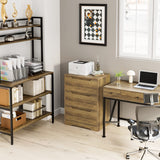 HOSTACK Modern 3 Drawer Dresser, Wood Chest of Drawers with Storage, Tall Nightstand with Cut-Out Handles, Side End Table, Accent Storage Cabinet for Living Room, Entryway, Rustic Brown HOSTACK