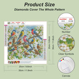 Acudotr Diamond Painting Kits for Adults, 5D DIY Diamond Art Kits for Beginners, Full Drill Diamond Painting Kits for Home Wall Decor, Birds, 12x12 Inch Acudotr
