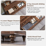 T4TREAM Farmhouse 7 Drawers Dresser Chests for Bedroom w/ 4 Solid Wood Feet & Column Decor, Tall Wide Wood Country Rustic Chest of Drawers, Storage Dressers for Bedroom, Living Room,Reclaimed Barnwood T4TREAM