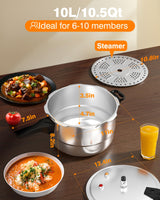 WantJoin 10Qt Aluminum Pressure Cooker w/Release Valve & Multiple Protective Devices,Pressure Canner Compatible with Gas & Induction Cooker,Canner Rack Included WantJoin