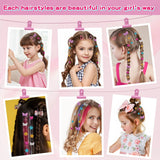 Hair Gem Stamper Kit for Girls, Pluspace Hair Gems for Girls with 600 Hair Glitter Patch, No-Glue Hairstyle Design Art Crafts, Hair Bedazzler Tool Reusable Princess Hair Accessories Gift for Kids 6-15 Pluspace