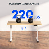 FLEXISPOT E6 Essential 3 Stages Dual Motor Electric Standing Desk 55x28 Inch Whole-Piece Board Height Adjustable Electric Sit Stand Desk(White Frame + Maple Desktop, 2 Packages) FLEXISPOT
