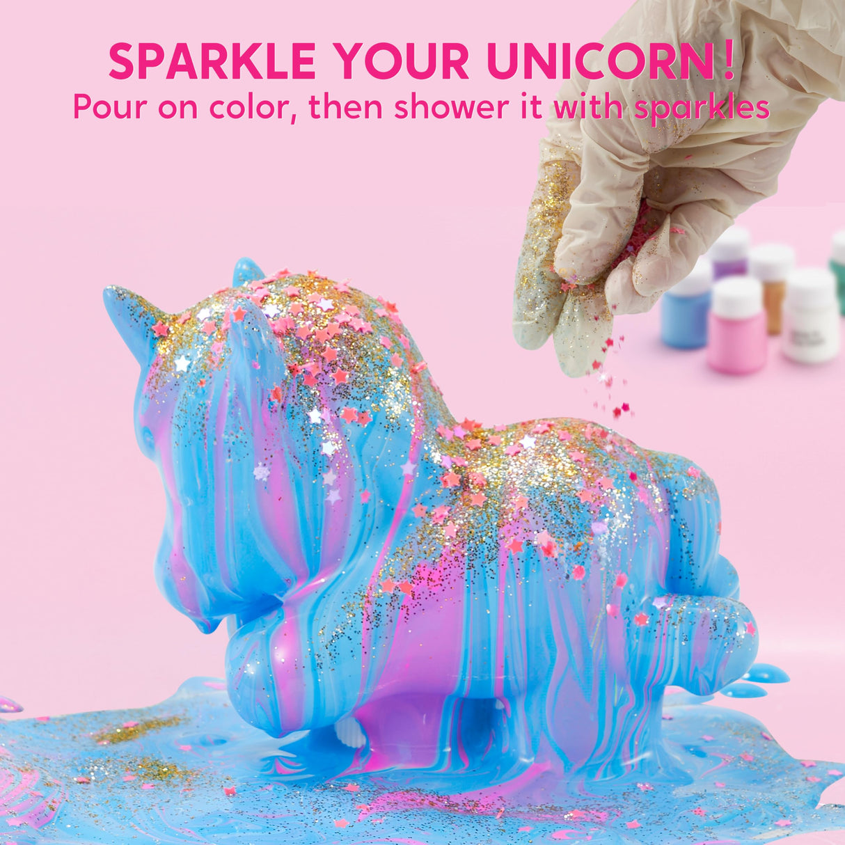 Klever Kits Glow in The Dark Unicorn Pouring Kit- Art and Crafts for Kids Aged 6+ Art Supply Toy, Kids Painting Kit, Unicorn Toy Birthday Gifts for Girls Klever Kits