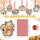 Gersoniel 36 Sets Fall Thanksgiving Window Art Suncatcher Kits Fall Gem Art Kit Diamond Painting Crafts Autumn Gemstone Sun Catcher Gem Craft for Autumn Thanksgiving Harvest Party Favors Gift Gersoniel