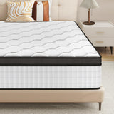 QUENSIYE 10 Inch Queen Size Mattress, Ultra Comfort Foam Hybrid Mattress in a Box with Foam and Independent Pocket Springs, Pressure Relief & Supportive, Medium Firm QUENSIYE
