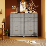 Marsail 5 Drawer Tall Wooden Dresser with Smooth-Glide Drawers, Modern Storage Solution for Bedrooms and Hallway, Featuring Large Capacity and an Elegant Natural Wood Finish, Light Grey Marsail