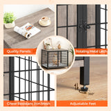 MAHANCRIS Dog Crate Furniture with Cushion, Wooden Dog Kennel with Double Doors, Heavy Duty Dog Cage for Small/Medium/Large Dogs, Indoor Dog House End Table, 31.5" L, Greige DCHG0701 MAHANCRIS