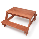 Svan 3 in 1 Indoor/Outdoor Picnic Table- Kids Sand & Water Activity Set w Removable Top & Dual Drains for Easy Cleaning (43 X 35 X 19 in)- Safe & Fun Sandbox Play- Wooden Playbox Boys Girls Xmas Gift Svan