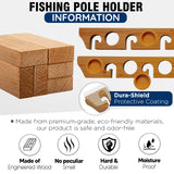 Rush Creek Creations 11-Rod Wall or Ceiling Fishing Rod Storage Rack, Vertical or Horizontal Garage Fishing Rod Holder with 11 Rod Capacity, Light Wood Grain Rush Creek Creations