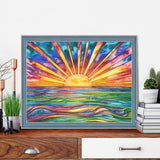 GemZono Diamond Painting Kits for Adults DIY 5D Diamond Art Paint with Round Diamonds Full Drill Sunrise Art Painting Kit for Home Wall Decor Gifts(12x16inch/30×40cm) GemZono
