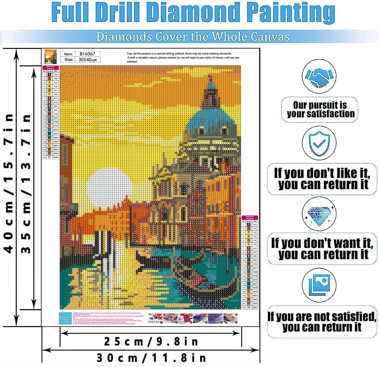 6 Pack Famous Landscape Diamond Art Kits for Adults Beginners,Full Round Drill DIY Diamond Painting Kits,Paint by Diamonds Dot Gem Art Crystal Easy,Home Wall Decor 12x16Inch Tiwabb
