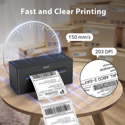 Nelko Bluetooth Thermal Shipping Label Printer, Wireless 4x6 Shipping Label Printer for Shipping Packages, Support Android, iPhone and Windows, Widely Used for Amazon, Ebay, Shopify, Etsy, USPS