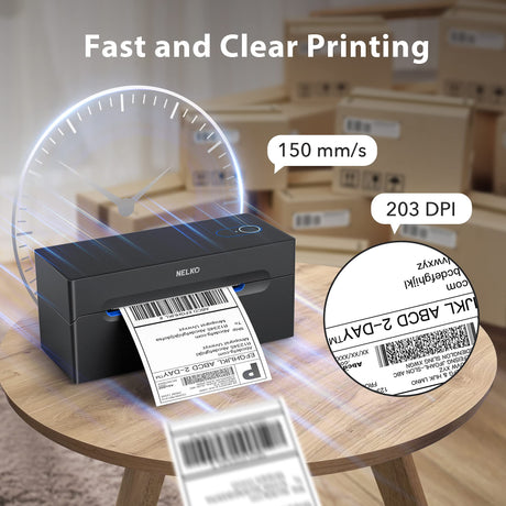 Nelko Bluetooth Thermal Shipping Label Printer, Wireless 4x6 Shipping Label Printer for Shipping Packages, Support Android, iPhone and Windows, Widely Used for Amazon, Ebay, Shopify, Etsy, USPS Nelko
