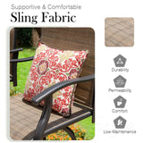 Sophia & William Outdoor Bar Set, Patio Bar Table and Chairs Set, Bar Height Patio Set - 6 x Swivel Bar Chairs(Brown), 1 x Rectangular Bar Table(Black) Sophia & William