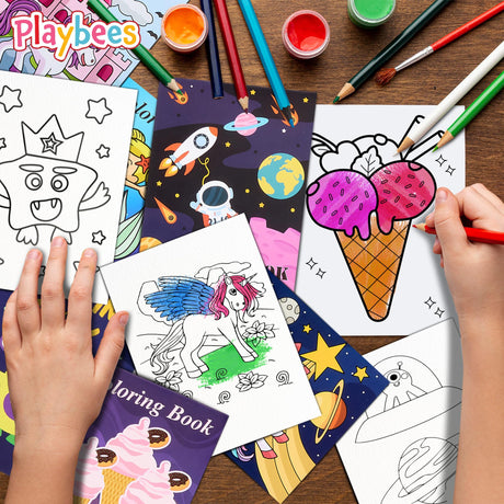 Playbees Assorted Coloring Books - 20PK - 5 Unique Themes - Kids Coloring Books Bulk for Ages 3-8 - Educational Art Gifts, Creative Learning Tools - Boys & Girls - 5x7 Inch Playbees