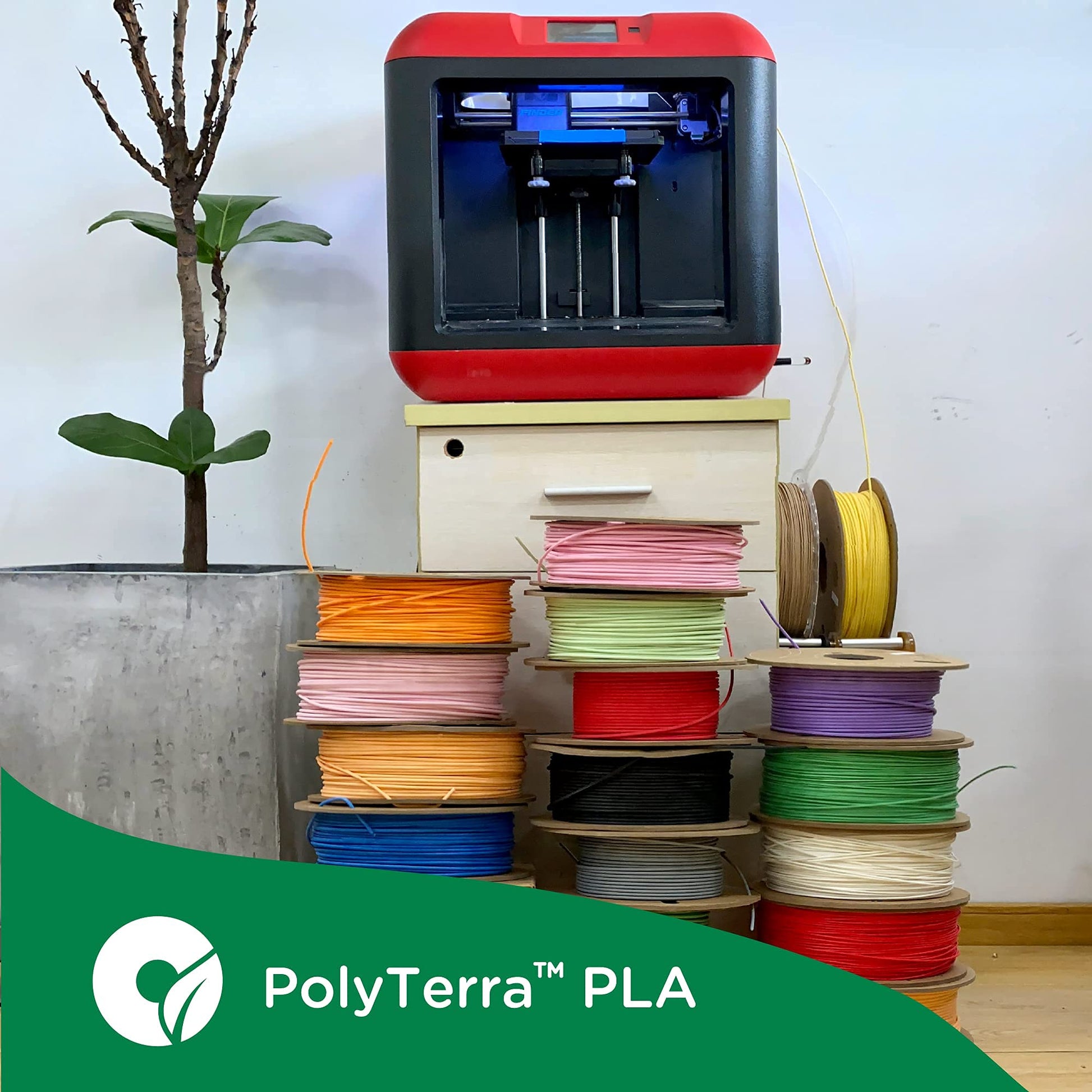 Polymaker Matte PLA Filament Cotton White 1.75mm 1kg 3D Printing Filament, PolyTerra 3D Printer PLA Filament - WoodArtSupply