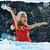 Juexica 78 Pcs Princess Snowflake Fairy Wand Kit Includes 48 Make Your Own Craft 6 Styles Unfinished Wooden Snow Wand and 12 Gem Stickers 4 Rolls Ribbon 12 Pcs Pen for Girls DIY Magical Craft Juexica
