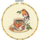 Dimensions Birdie Teacup Counted Cross Stitch Kit for Beginners, 6" Diameter, Multicolor 5 Piece Dimensions