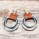 Boho Earrings, Gray Teardrop Earrings, Flower Earrings, Dangle Ethnic Earrings for Women, Handmade Bohemian Trendy Boho Vintage Jewelry PUSOMU