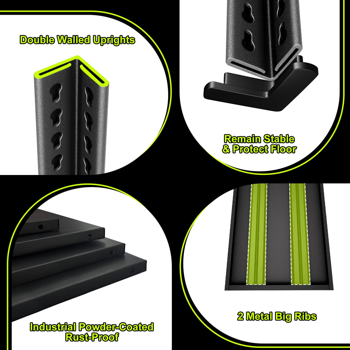 SDXYSTCE 48" W Garage Shelving Heavy Duty, 2000 Lbs Loads Garage Storage Shelves Heavy Duty, Metal Shelving Units and Storage Racks, Industrial Utility Shelf,48" Wx16 Dx63 H, Black SDXYSTCE