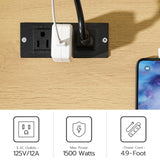 HOOBRO Kitchen Island with Trash Can Storage, Rolling Kitchen Island on Wheels, Kitchen Storage Island with Power Outlet, Mobile Islands Table for 10 Gallon Garbage Bin, White and Natural WN80UZD01 HOOBRO