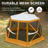 EVER ADVANCED Pop up Gazebo Tent for Backyard, 11.5 x 9.8 ft, Instant Screened Tent Screen House Canopy with Netting, Orange EVER ADVANCED