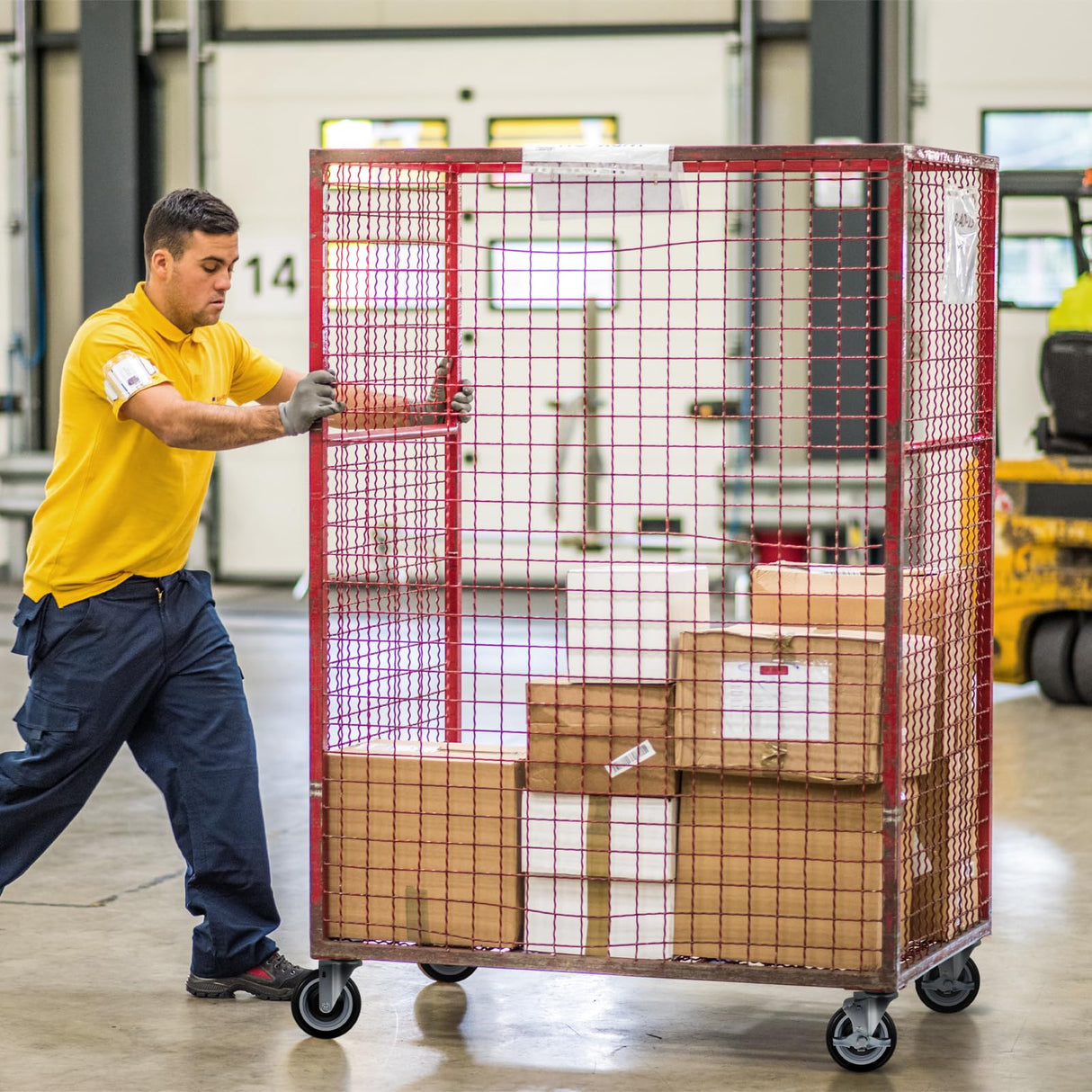 NINOSO 5" Caster Set of 4, Heavy Duty Industrial Caster Wheels with Load 1400lbs Capacity, Polyurethane Shopping Cart Wheels Replacement for Furniture Equipment Dollies(2 Swivel & 2 Rigid) Ninoso