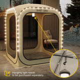 EAST OAK Screen House Tent Pop-Up, Portable Screen Room Canopy Instant Screen Tent 6 x 6 FT with Carry Bag for Patio, Backyard, Deck & Outdoor Activities, Beige EAST OAK