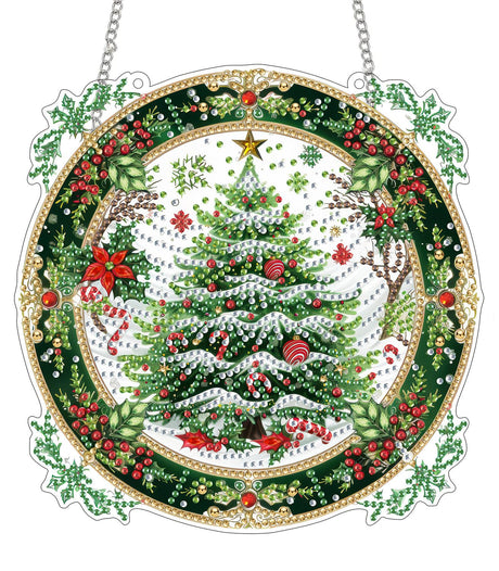 SKRYUIE Hanging Diamond Art Kits for Adults Christmas, DIY Window Pendant Diamond Painting Kit Sun Catcher, Special Shaped Crystal Acrylic Double Sided, Porch Outdoor Garden Ornaments 7.88 x 7.88 Inch SKRYUIE