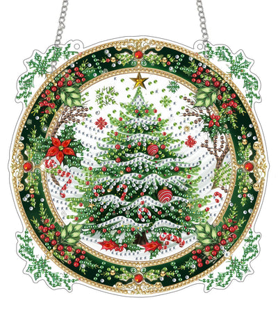 SKRYUIE Hanging Diamond Art Kits for Adults Christmas, DIY Window Pendant Diamond Painting Kit Sun Catcher, Special Shaped Crystal Acrylic Double Sided, Porch Outdoor Garden Ornaments 7.88 x 7.88 Inch