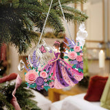 Auremi Flower Diamond Painting Pendant Kits,5D Princess Diamond Art Diamond Painting Hanging Kits,DIY Special Shaped Diamonds Painting Suncatcher Pendant Kit for Adults for Gift Wall Home Decor Auremi