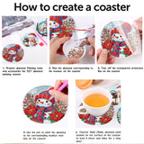 8 PCS Christmas Diamond Art Coasters Kit, Snowman Diamond Painting Coasters with Holder, Winter Diamond Art Kits for Adults Beginners, Arts and Crafts Supplies tigdtiu