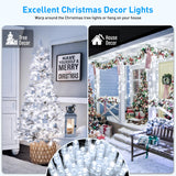 JMEXSUSS 66ft 200 LED White Christmas String Lights Indoor Bedroom, Connectable String Lights Outdoor Clear Wire, 8 Modes Twinkle String Lights Plug in for Classroom Tree Wedding Christmas Decoration JMEXSUSS