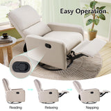 Jocisland Swivel Rocker Recliner Chair for Adults, Nursery Rocking Reclining with High Back, Small Glider for Small Spaces/Living Room/Bedroom/Nursing, Beige Line Jocisland