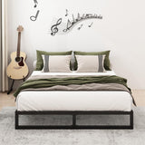 Lutown-Teen 9-Inch Heavy Duty Metal Queen Bed Frame with Steel Slat Support - No Box Spring Needed, Easy Assembly, Black Lutown-Teen