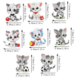 Masendp 8 Pieces Diamond Painting Keychain Animal Style Diamond Art Jewelry Double Sided 5D Diamond Painting Kit for Beginners Adult DIY Art Craft Gifts Home Decor (Football & Cat) Masendp