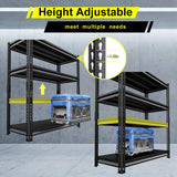 Huhaneon Garage Shelves Heavy Duty - 48''W 2,000Lbs Metal Adjustable Storage Shelving Rack Units for Warehouse Basement 48" W x 16" D x 72" H 4 Tier Black Huhaneon