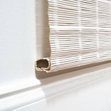 Radiance Cordless White Bamboo Roman Shades - 34" W x 64" L, Perfect for Inside & Outside Mount Radiance