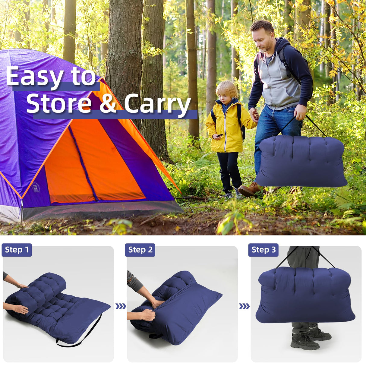 Fragess Portable Camping Cot, Sleeping Cot for Adult, 28" Extra Wide Heavy Duty Folding Cot Max Load 600LBS with Thick Mattress, Portable Camping Bed for Camp Outdoor/Office, Home Nap (Blue) Fragess