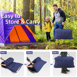 Fragess Portable Camping Cot, Sleeping Cot for Adult, 28" Extra Wide Heavy Duty Folding Cot Max Load 600LBS with Thick Mattress, Portable Camping Bed for Camp Outdoor/Office, Home Nap (Blue) Fragess